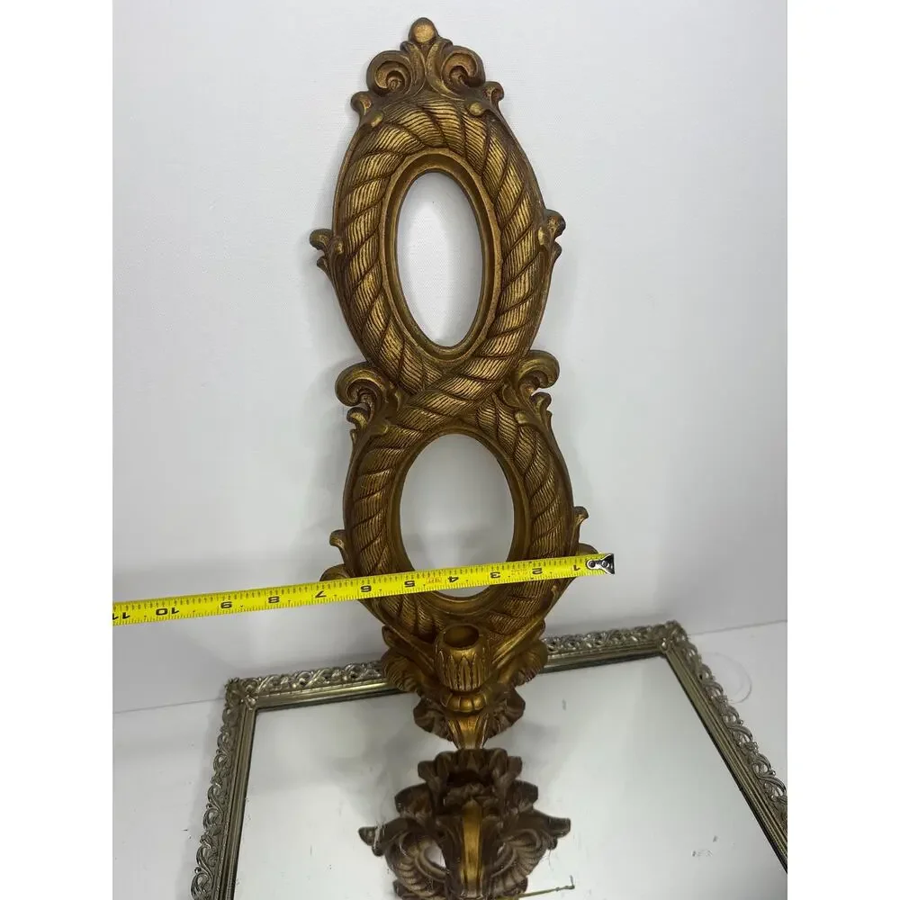 Vintage Syroco Home interiors Gold Candle Sconce